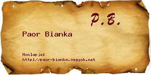 Paor Bianka névjegykártya